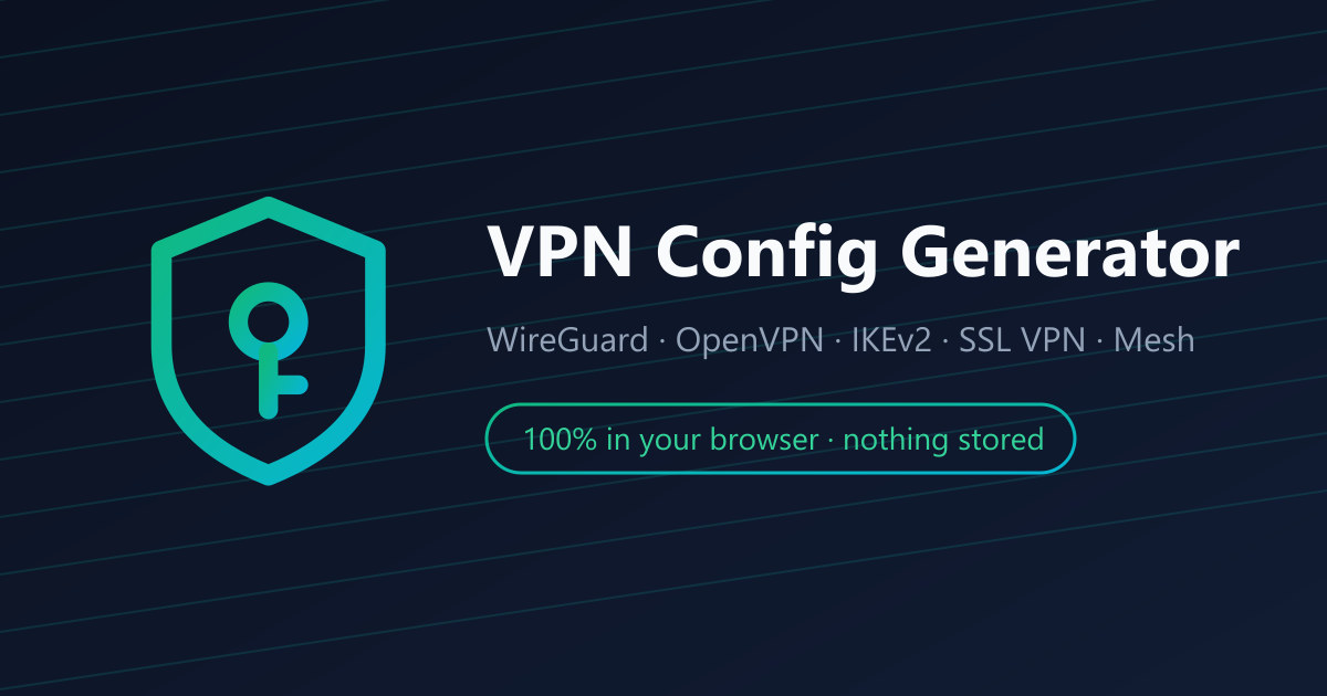 WireGuard Generator · VPN Config Generator